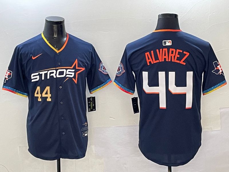 Men Houston Astros #44 Alvarez Drak Blue Fourth generation Joint Name 2025 Nike MLB Jersey style 5->houston astros->MLB Jersey